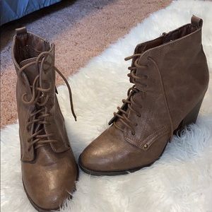 Tan short booties